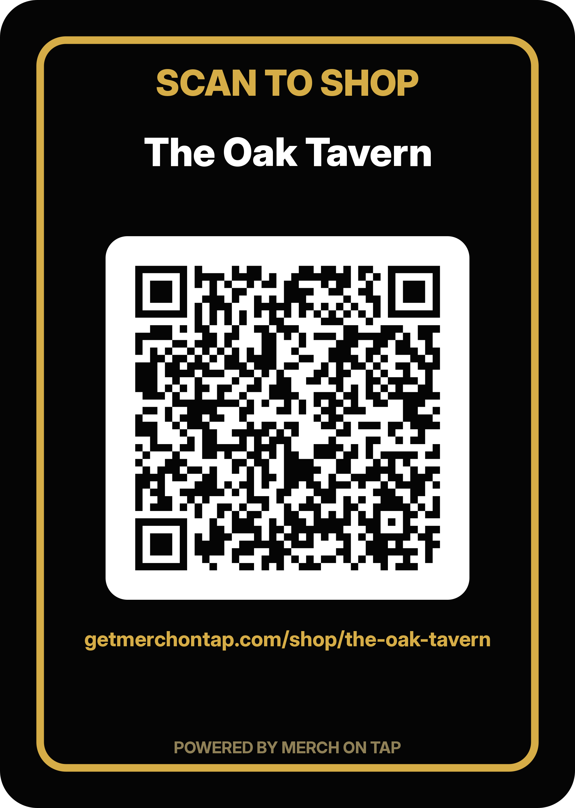 Wall sticker, 6x9 in, matte artwork for The Oak Tavern (20260628-font-render-v2)