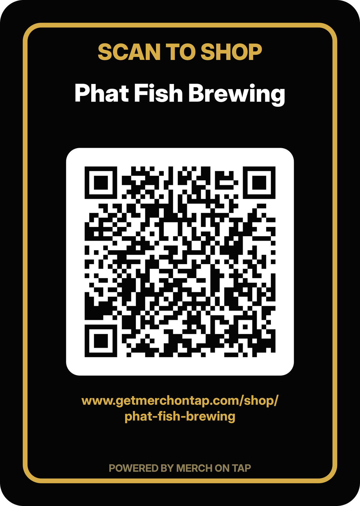 Wall sticker, 6x9 in, matte artwork for Phat Fish Brewing (20260721-pedestal-template-v2)